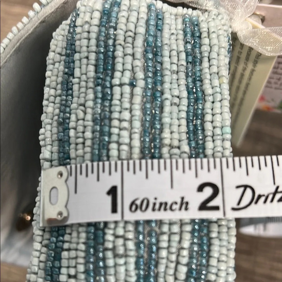 Handcrafted Beaded Elegant Beaded Umbrella ☂️ Blue Clutch Bag 💙✨ - Picture 8 of 10